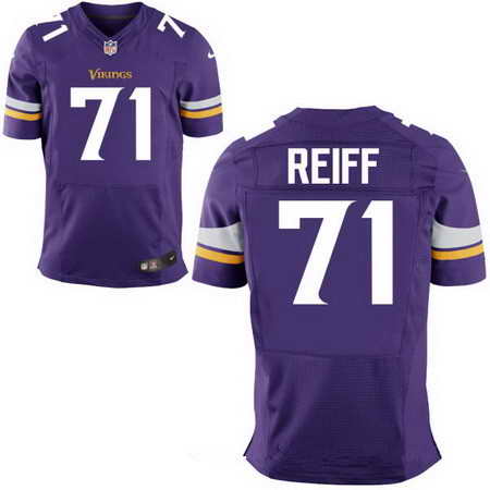 Men's Minnesota Vikings #71 Riley Reiff Purple Team Color Nike NFL Stitched Elite Jersey