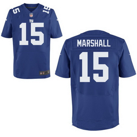 Men's New York Giants #15 Brandon Marshall Royal Blue Team Color Nike Stitched Elite Jersey