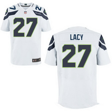 Men's Seattle Seahawks #27 Eddie Lacy White Nike NFL Stitched Elite Jersey