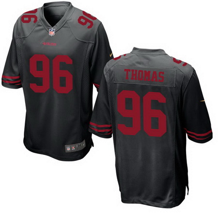 Men's Stitched 2017 NFL Draft San Francisco 49ers #96 Solomon Thomas Black NFL Nike Game Jersey
