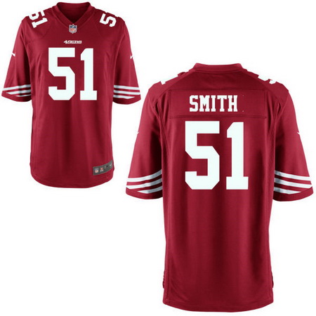 Men's Stitched 2017 NFL Draft San Francisco 49ers #51 Malcolm Smith Scarlet Red Team Color NFL Nike Game Jersey