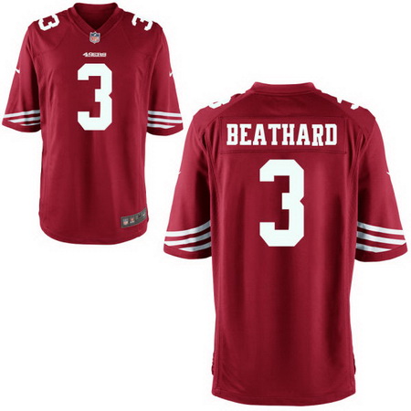 Men's Stitched 2017 NFL Draft San Francisco 49ers #3 C. J. Beathard Scarlet Red Team Color NFL Nike Game Jersey