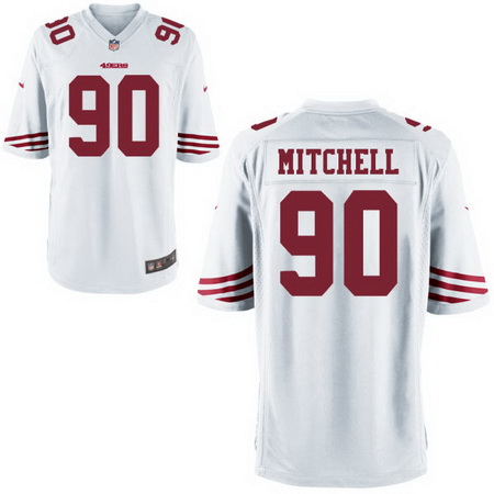 Men's Stitched 2017 NFL Draft San Francisco 49ers #90 Earl Mitchell White NFL Nike Game Jersey