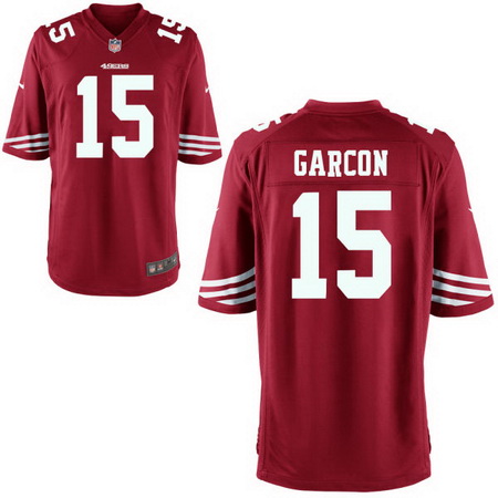 Men's Stitched 2017 NFL Draft San Francisco 49ers #15 Pierre Garcon Scarlet Red Team Color NFL Nike Game Jersey