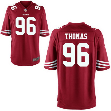 Men's Stitched 2017 NFL Draft San Francisco 49ers #96 Solomon Thomas Scarlet Red Team Color NFL Nike Game Jersey