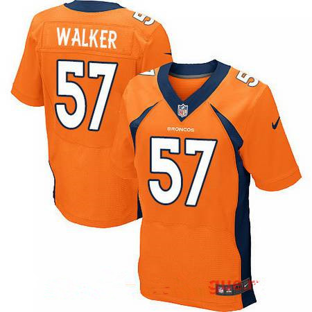 Men's Stitched Denver Broncos #57 DeMarcus Walker Orange Nike Elite Jersey