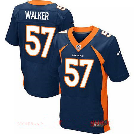 Men's Stitched Denver Broncos #57 DeMarcus Walker Blue Nike Elite Jersey