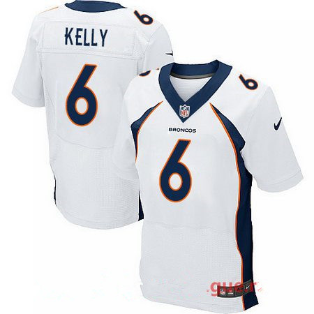 Men's Stitched Denver Broncos #6 Chad Kelly White Road FL Nike Elite Jersey