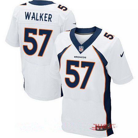Men's Stitched Denver Broncos #57 DeMarcus Walker White Nike Elite Jersey