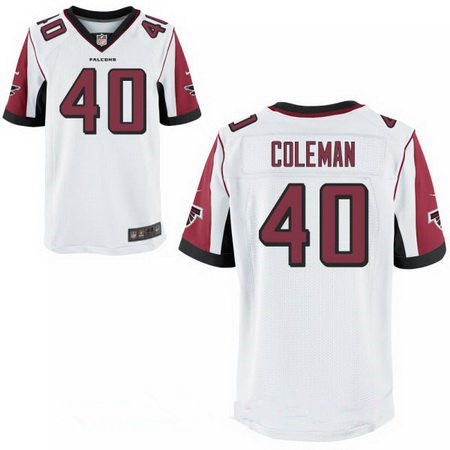 Men's Atlanta Falcons #40 Derrick Coleman Stitched White Nike Elite Jersey