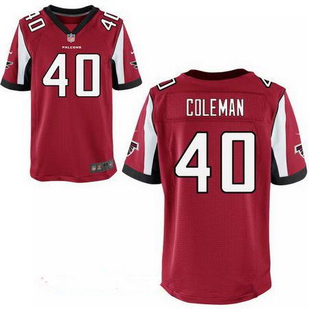Men's Atlanta Falcons #40 Derrick Coleman Stitched Red Nike Elite Jersey