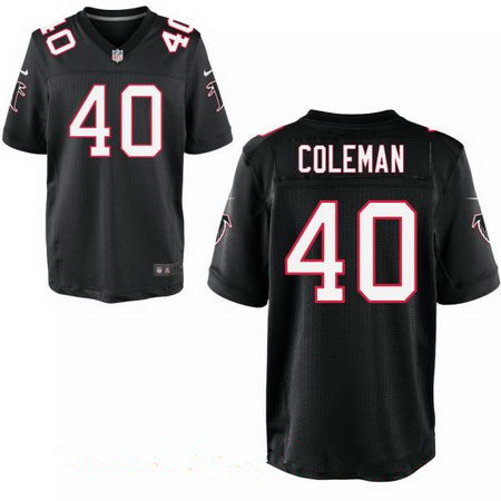 Men's Atlanta Falcons #40 Derrick Coleman Stitched Black Alternate Nike Elite Jersey