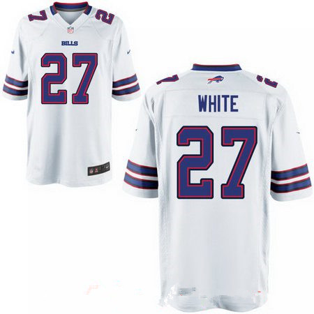 Men's 2017 NFL Draft Buffalo Bills #27 Tre'Davious White Stitched White Nike Elite Jersey
