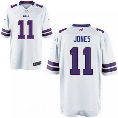 Men's 2017 NFL Draft Buffalo Bills #11 Zay Jones Stitched White Nike Elite Jersey