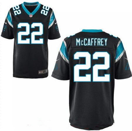 Men's 2017 NFL Draft Carolina Panthers #22 Christian McCaffrey Stitched Black Nike Elite Jersey