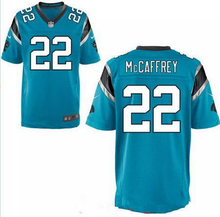 Men's 2017 NFL Draft Carolina Panthers #22 Christian McCaffrey Stitched Light Blue Nike Elite Jersey