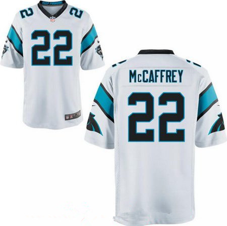Men's 2017 NFL Draft Carolina Panthers #22 Christian McCaffrey Stitched White Nike Elite Jersey
