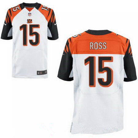 Men's 2017 NFL Draft Cincinnati Bengals #15 John Ross Stitched White Nike Elite Jersey
