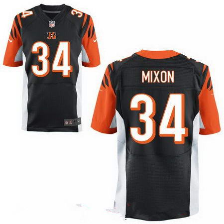 Men's 2017 NFL Draft Cincinnati Bengals #34 Joe Mixon Stitched Black Alternate Nike Elite Jersey