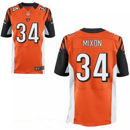 Men's 2017 NFL Draft Cincinnati Bengals #34 Joe Mixon Stitched Orange Nike Elite Jersey