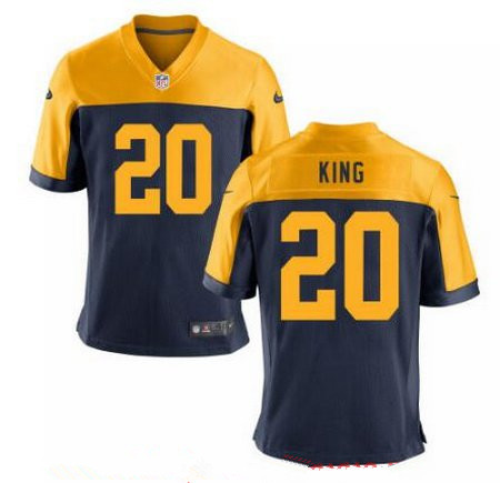 Men's 2017 NFL Draft Green Bay Packers #20 Kevin King Stitched Navy Blue Gold Alternate Nike Elite Jersey