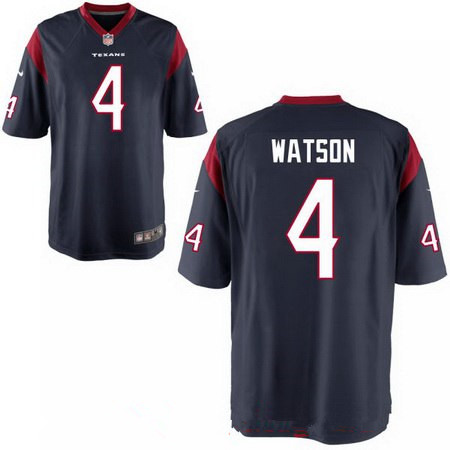 Men's 2017 NFL Draft Houston Texans #4 Deshaun Watson Stitched Navy Blue Nike Elite Jersey