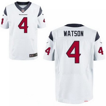 Men's 2017 NFL Draft Houston Texans #4 Deshaun Watson Stitched White Nike Elite Jersey
