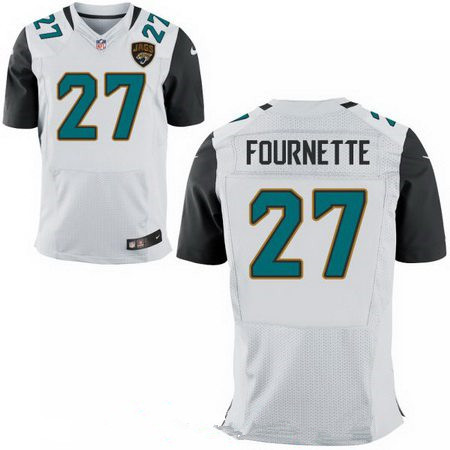 Men's 2017 NFL Draft Jacksonville Jaguars #27 Leonard Fournette Stitched White Nike Elite Jersey