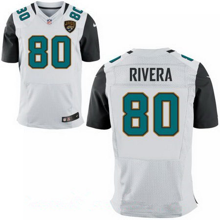 Men's Jacksonville Jaguars #80 Mychal Rivera Stitched White Road Nike Elite Jersey