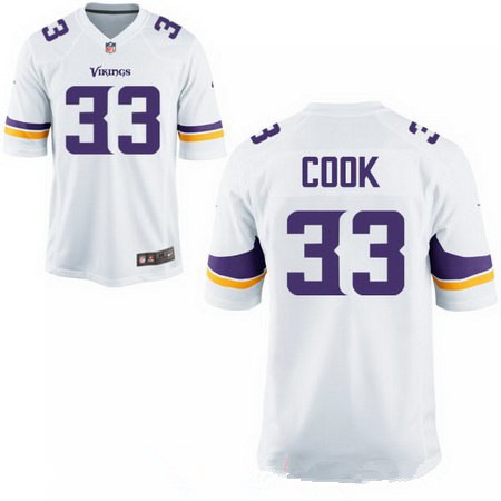 Men's 2017 NFL Draft Minnesota Vikings #33 Dalvin Cook Stitched White Road Nike Elite Jersey