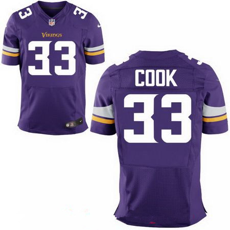 Men's 2017 NFL Draft Minnesota Vikings #33 Dalvin Cook Stitched Purple Nike Elite Jersey