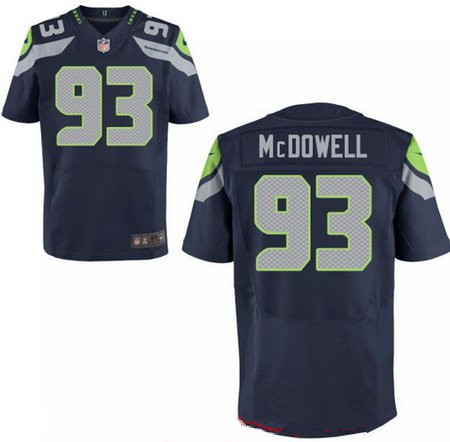 Men's 2017 NFL Draft Seattle Seahawks #93 Malik McDowell Stitched Navy Blue Team Color Nike Elite Jersey