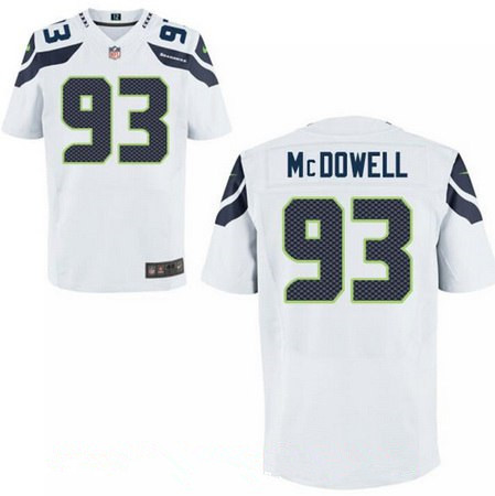 Men's 2017 NFL Draft Seattle Seahawks #93 Malik McDowell Stitched White Road Nike Elite Jersey