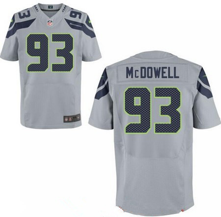 Men's 2017 NFL Draft Seattle Seahawks #93 Malik McDowell Stitched Gray Nike Elite Jersey