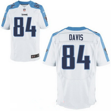 Men's 2017 NFL Draft Tennessee Titans #84 Corey Davis Stitched White Road Nike Elite Jersey