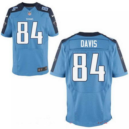 Men's 2017 NFL Draft Tennessee Titans #84 Corey Davis Stitched Light Blue Nike Elite Jersey