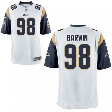 Men's Los Angeles Rams #98 Connor Barwin Stitched White Nike Elite Jersey