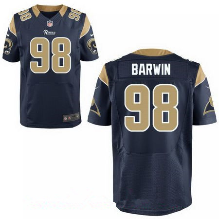 Men's Los Angeles Rams #98 Connor Barwin Stitched Navy Blue Nike Elite Jersey