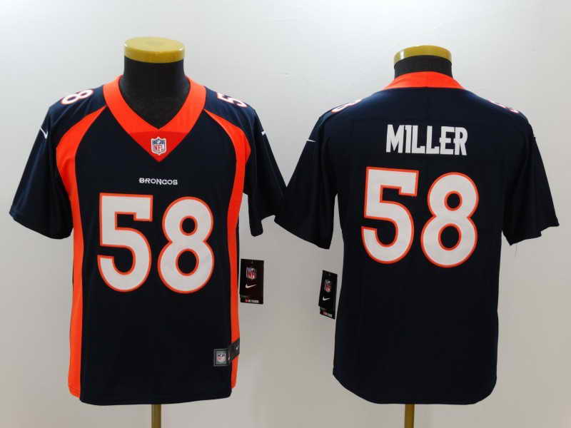 Youth Denver Broncos #58 Von Miller Navy Vapor Untouchable Nike Limited Stitched Jersey
