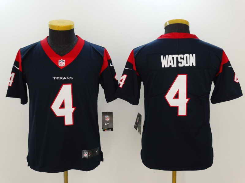 Youth Huston Texans #4 Deshaun Watson Navy Vapor Untouchable Player Nike Limited Stitched Jersey