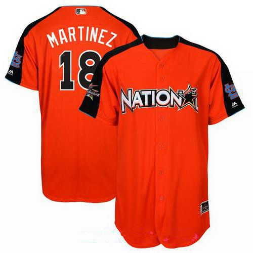 Men's Louis Cardinals #18 Carlos Martinez National League Majestic Orange 2017 MLB All-Star Game Authentic Home Run Derby Jersey