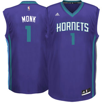 Men's Charlotte Hornets Stitched #1 Malik Monk adidas Purple 2017 NBA Draft Pick Replica Jersey