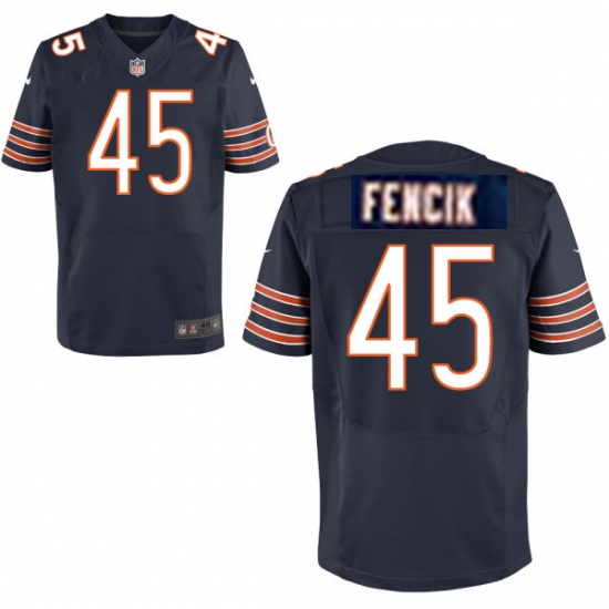 Men's Chicago Bears #45 Gary Fencik Navy Blue Team Color NFL Nike Stitched Elite Jersey