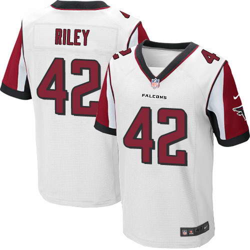 Men's Nike Atlanta Falcons #42 Duke Riley White Stitched NFL Elite Jersey