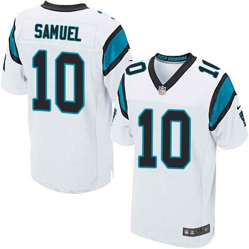Men's Nike Carolina Panthers #10 Curtis Samuel White Stitched NFL Elite Jersey