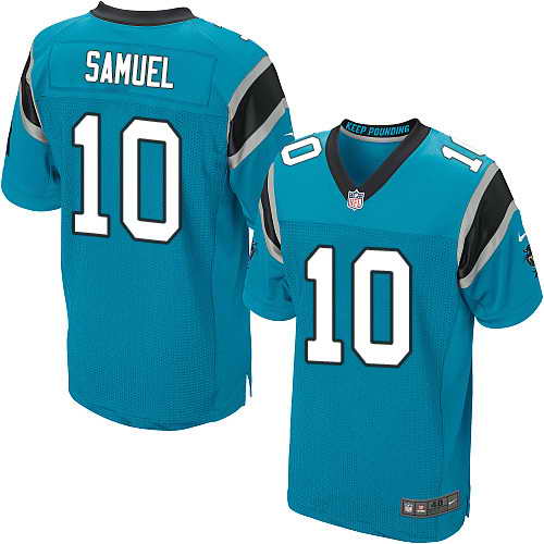 Men's Nike Carolina Panthers #10 Curtis Samuel Blue Stitched NFL Elite Jersey