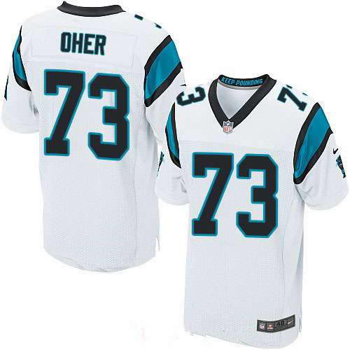 Men's Nike Carolina Panthers #73 Michael Oher White Stitched NFL Elite Jersey