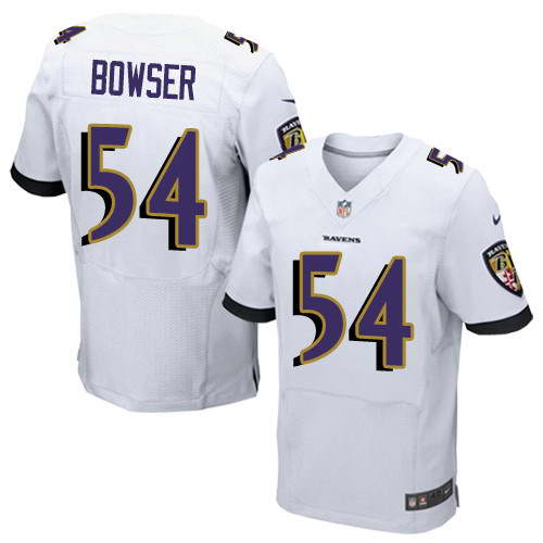 Men's Nike Baltimore Ravens #54 Tyus Bowser White Stitched NFL New Elite Jersey
