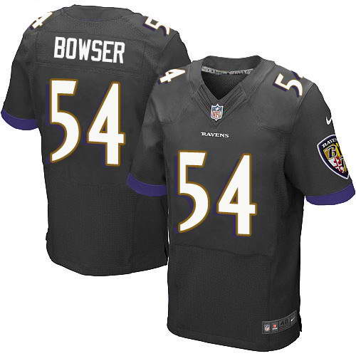 Men's Nike Baltimore Ravens #54 Tyus Bowser Black Alternate Stitched NFL New Elite Jersey
