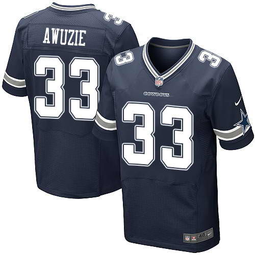 Men's Nike Dallas Cowboys #33 Chidobe Awuzie Navy Blue Team Color Stitched NFL Elite Jersey